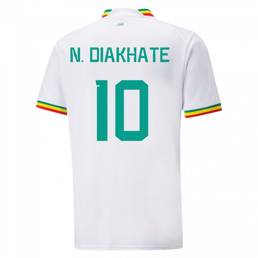 Hombre Camiseta Senegal Ndeye Awa Diakhate #10 Blanco 1ª Equipación 22-24 La Camisa Argentina