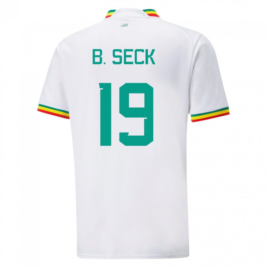 Hombre Camiseta Senegal Bineta Korkel Seck #19 Blanco 1ª Equipación 22-24 La Camisa Argentina