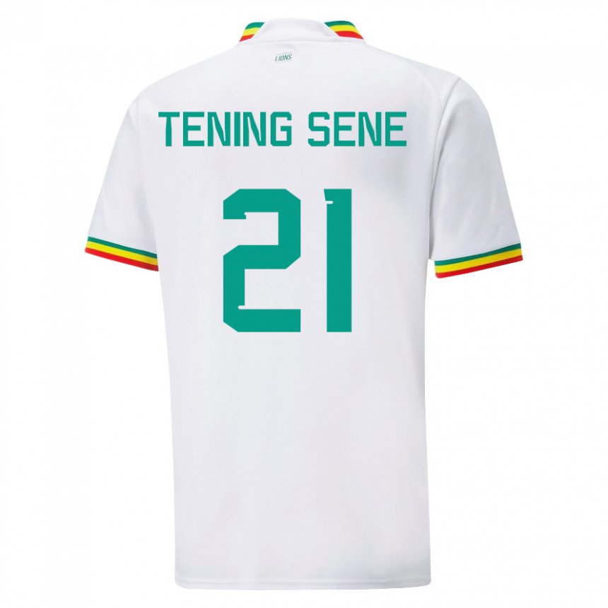 Hombre Camiseta Senegal Tening Sene #21 Blanco 1ª Equipación 22-24 La Camisa Argentina