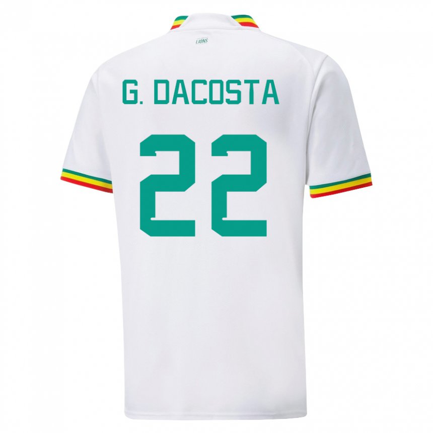 Hombre Camiseta Senegal Gladys Irene Dacosta #22 Blanco 1ª Equipación 22-24 La Camisa Argentina