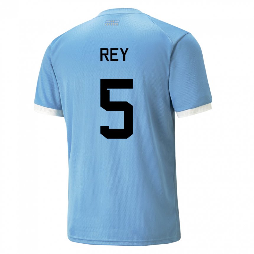 Hombre Camiseta Uruguay Rodrigo Rey #5 Azul 1ª Equipación 22-24 La Camisa Argentina