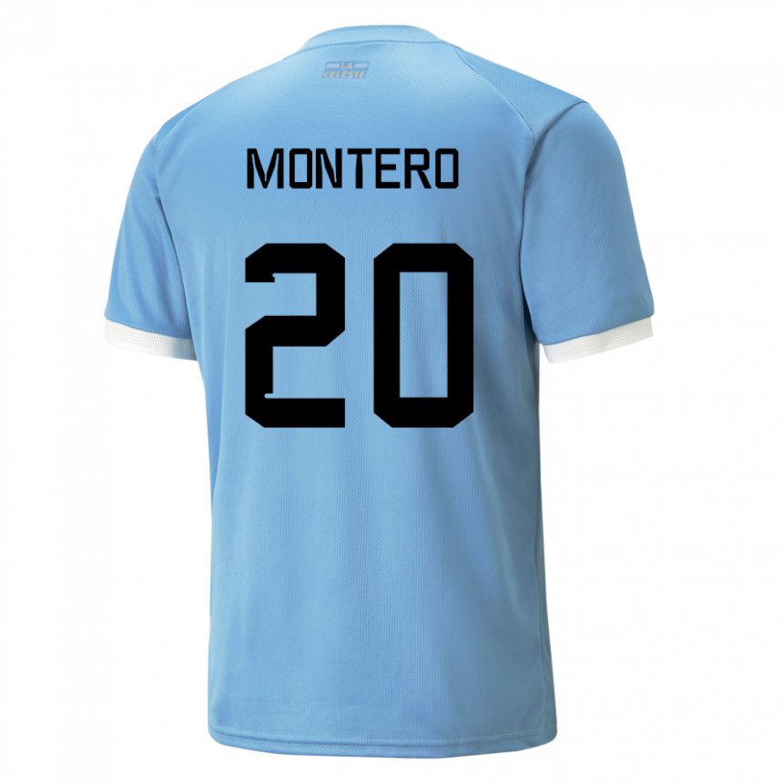 Hombre Camiseta Uruguay Alfonso Montero #20 Azul 1ª Equipación 22-24 La Camisa Argentina