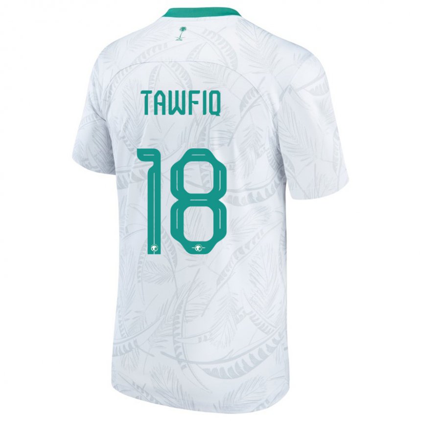 Hombre Camiseta Arabia Saudita Saba Tawfiq #18 Blanco 1ª Equipación 22-24 La Camisa Argentina