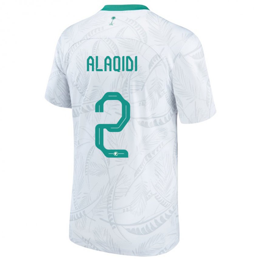 Hombre Camiseta Arabia Saudita Nawaf Alaqidi #2 Blanco 1ª Equipación 22-24 La Camisa Argentina