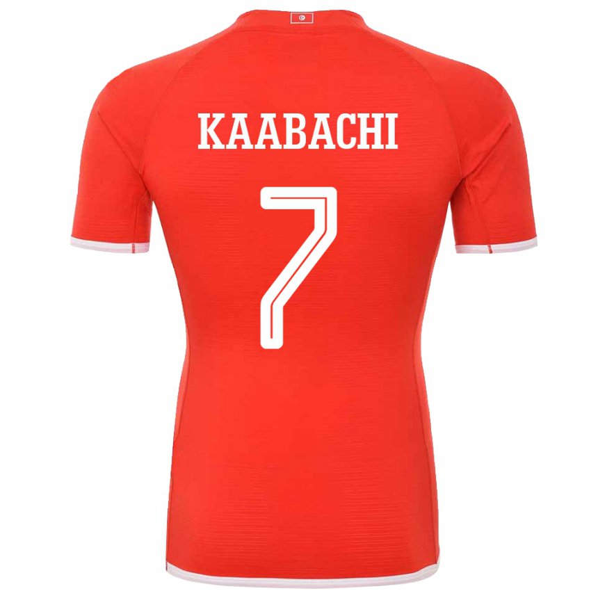 Hombre Camiseta Túnez Ella Kaabachi #7 Rojo 1ª Equipación 22-24 La Camisa Argentina