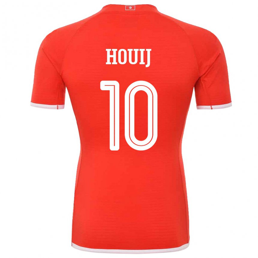 Hombre Camiseta Túnez Mariem Houij #10 Rojo 1ª Equipación 22-24 La Camisa Argentina