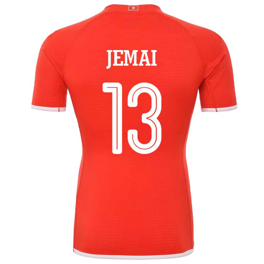 Hombre Camiseta Túnez Yasmine Jemai #13 Rojo 1ª Equipación 22-24 La Camisa Argentina