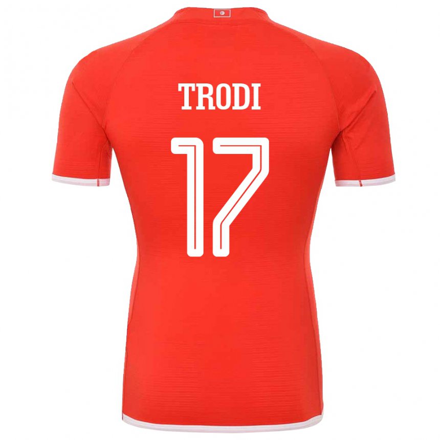 Hombre Camiseta Túnez Imen Trodi #17 Rojo 1ª Equipación 22-24 La Camisa Argentina