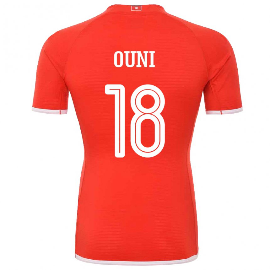 Hombre Camiseta Túnez Samia Ouni #18 Rojo 1ª Equipación 22-24 La Camisa Argentina