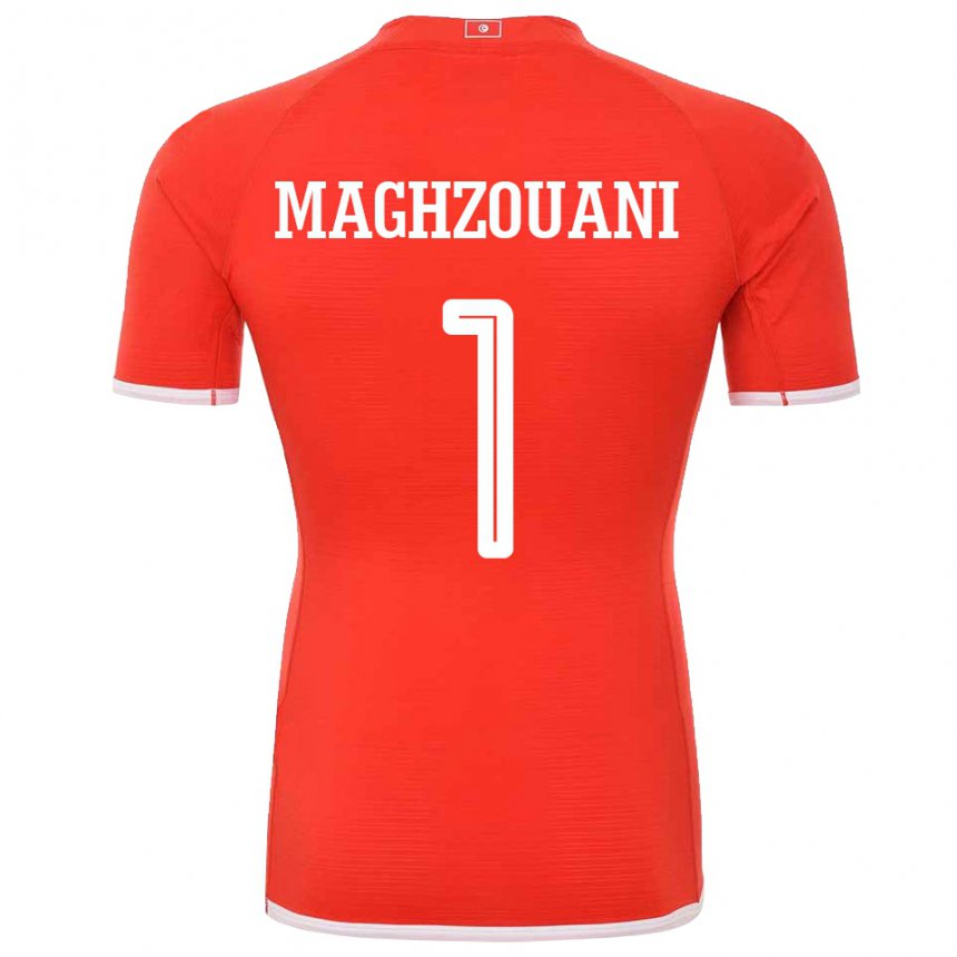 Hombre Camiseta Túnez Wassim Maghzouani #1 Rojo 1ª Equipación 22-24 La Camisa Argentina