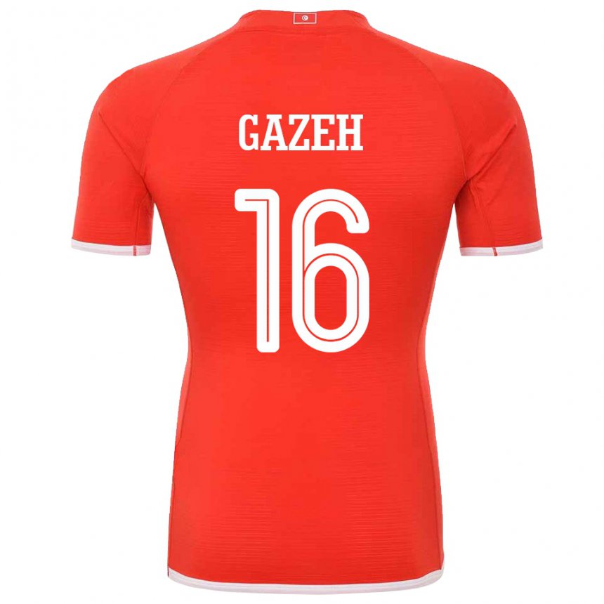 Hombre Camiseta Túnez Raed Gazeh #16 Rojo 1ª Equipación 22-24 La Camisa Argentina