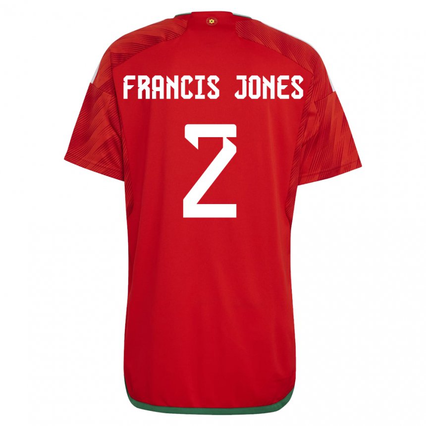 Hombre Camiseta Gales Maria Francis Jones #2 Rojo 1ª Equipación 22-24 La Camisa Argentina