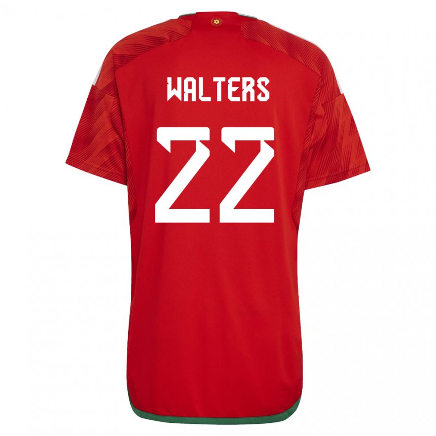 Hombre Camiseta Gales Georgia Walters #22 Rojo 1ª Equipación 22-24 La Camisa Argentina