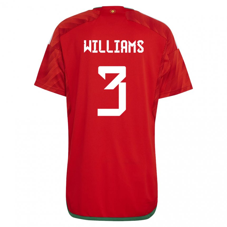 Hombre Camiseta Gales Zac Williams #3 Rojo 1ª Equipación 22-24 La Camisa Argentina