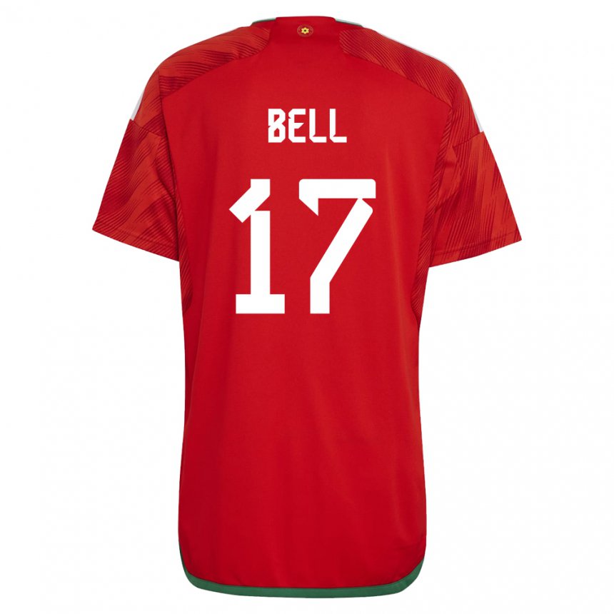 Hombre Camiseta Gales Zac Bell #17 Rojo 1ª Equipación 22-24 La Camisa Argentina