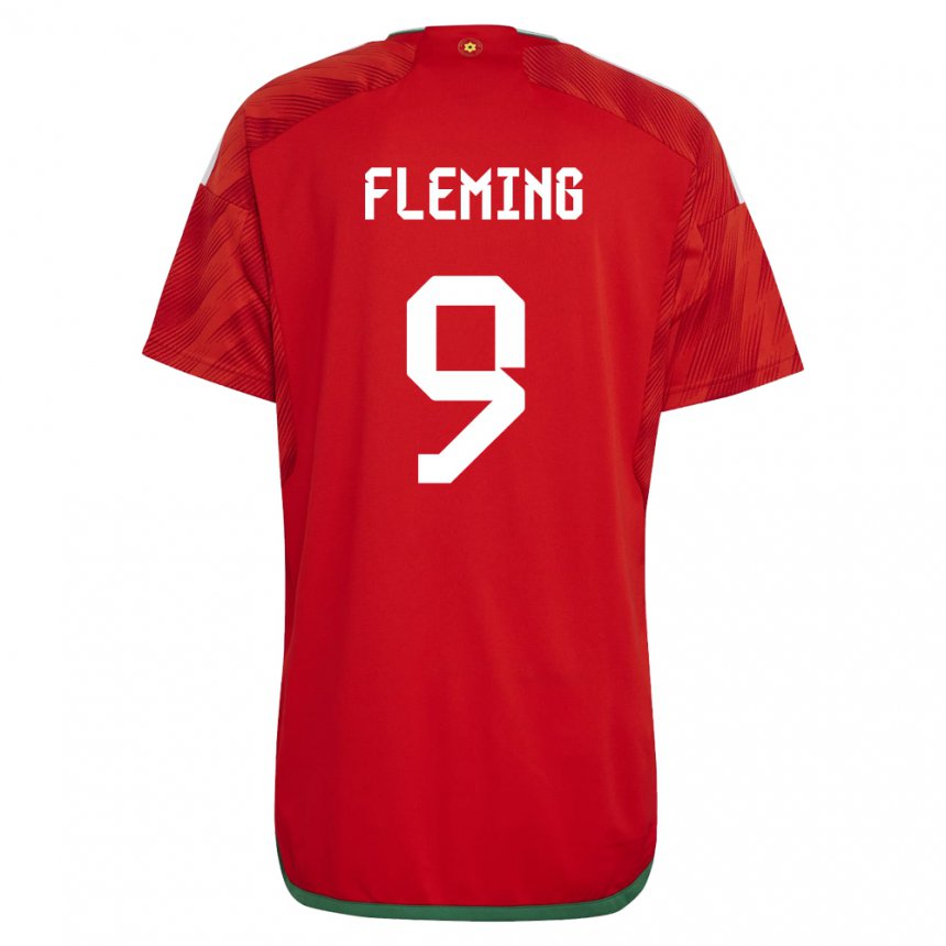 Hombre Camiseta Gales Cole Fleming #9 Rojo 1ª Equipación 22-24 La Camisa Argentina