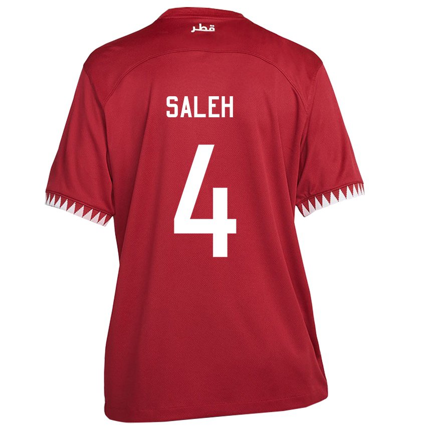 Hombre Camiseta Catar Hagar Saleh #4 Granate 1ª Equipación 22-24 La Camisa Argentina