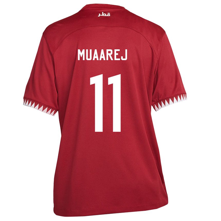 Hombre Camiseta Catar Mooza Muaarej #11 Granate 1ª Equipación 22-24 La Camisa Argentina