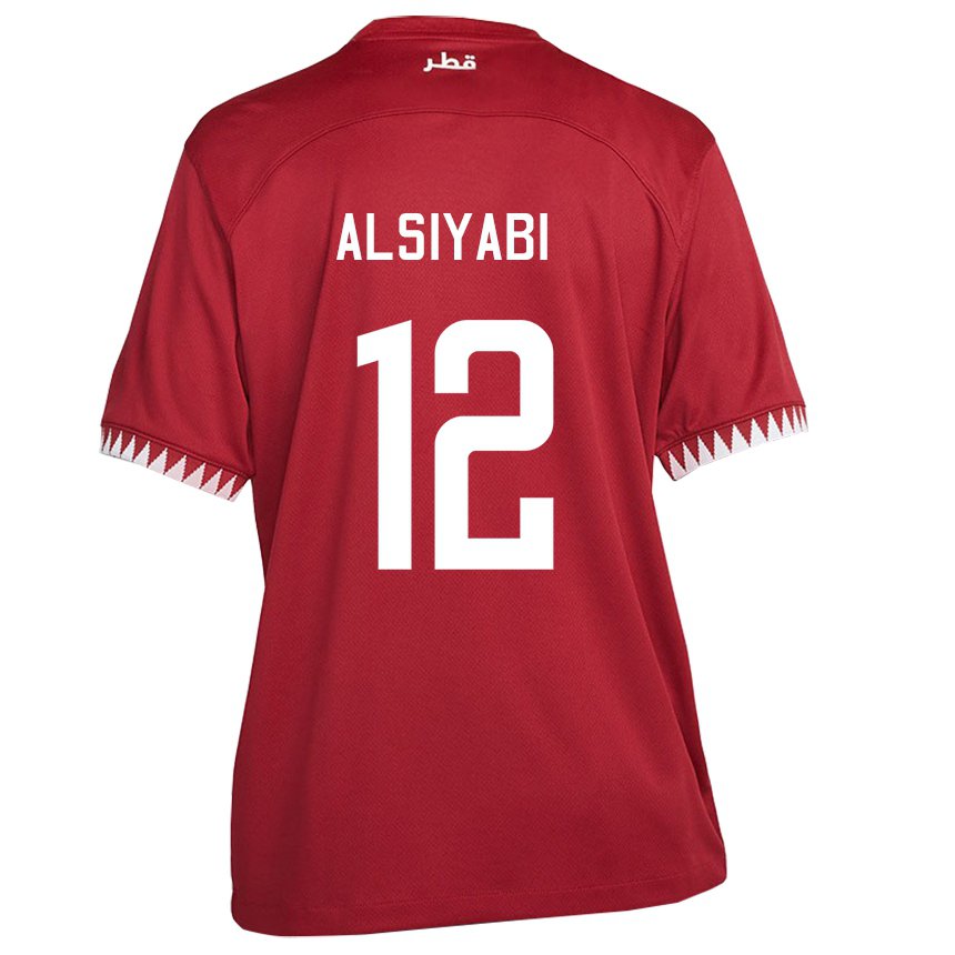 Hombre Camiseta Catar Shaima Alsiyabi #12 Granate 1ª Equipación 22-24 La Camisa Argentina