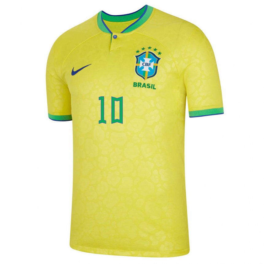 Brasil 10 Brasil Fútbol Camiseta de fútbol Amarillo todas las