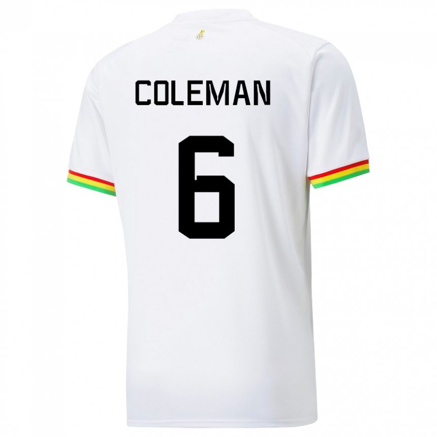 Hombre Camiseta Ghana Ellen Coleman #6 Blanco 1ª Equipación 22-24 La Camisa Argentina