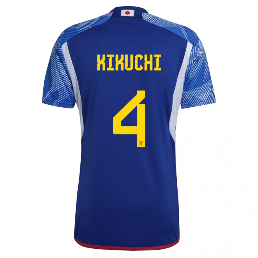 Hombre Camiseta Japón Shuta Kikuchi #4 Azul Real 1ª Equipación 22-24 La Camisa Argentina