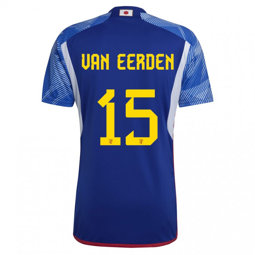 Hombre Camiseta Japón Shawn Van Eerden #15 Azul Real 1ª Equipación 22-24 La Camisa Argentina