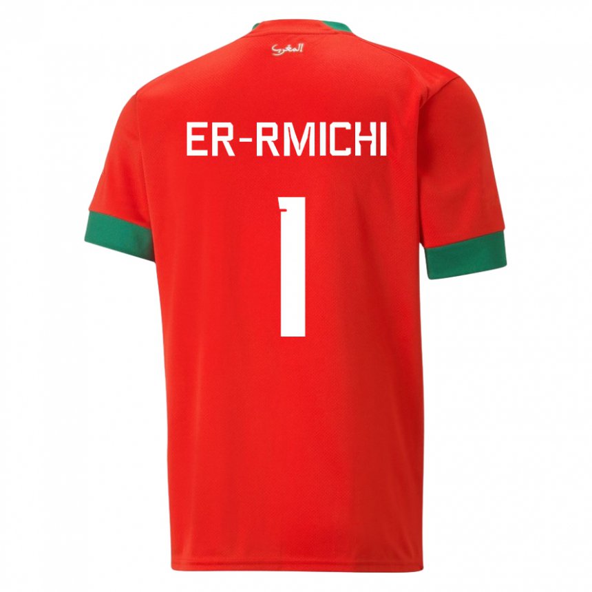 Hombre Camiseta Marruecos Khadija Er Rmichi #1 Rojo 1ª Equipación 22-24 La Camisa Argentina