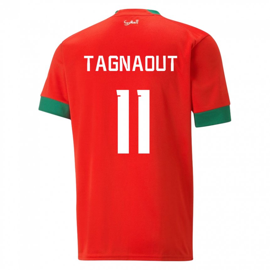 Hombre Camiseta Marruecos Fatima Tagnaout #11 Rojo 1ª Equipación 22-24 La Camisa Argentina