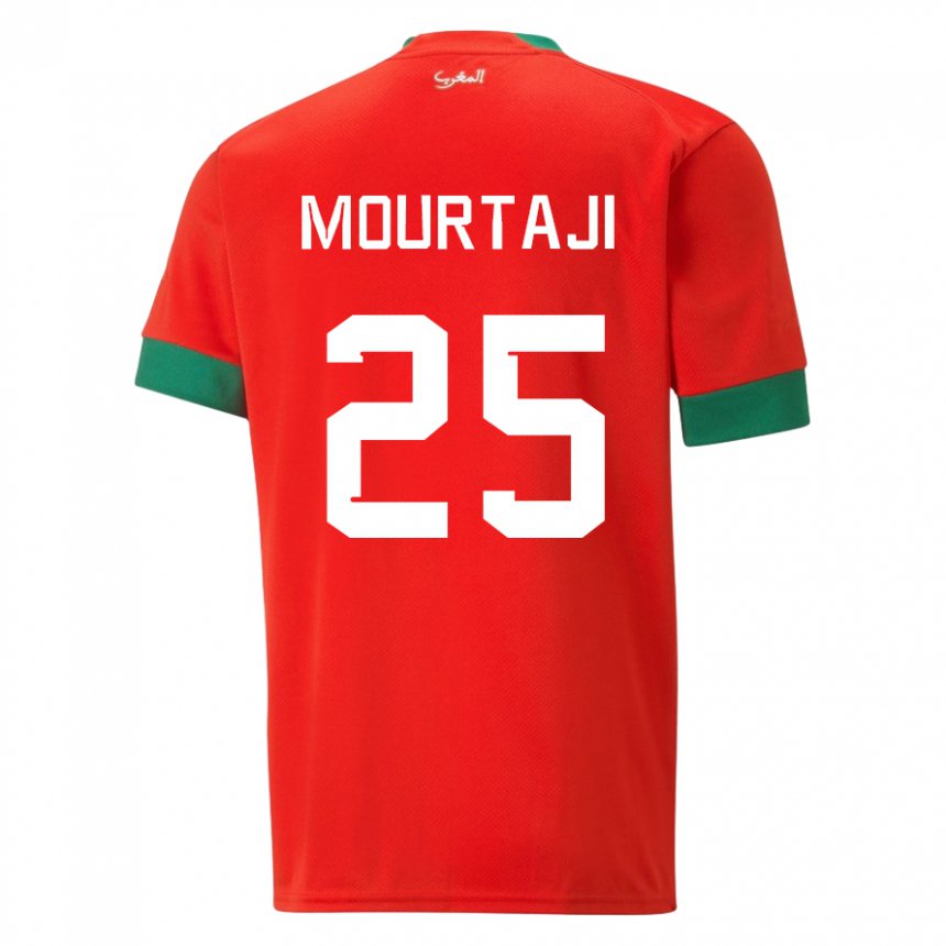 Hombre Camiseta Marruecos Chaymaa Mourtaji #25 Rojo 1ª Equipación 22-24 La Camisa Argentina