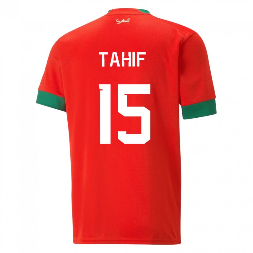 Hombre Camiseta Marruecos Adil Tahif #15 Rojo 1ª Equipación 22-24 La Camisa Argentina