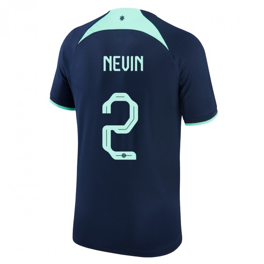 Hombre Camiseta Australia Courtney Nevin #2 Azul Oscuro 2ª Equipación 22-24 La Camisa Argentina