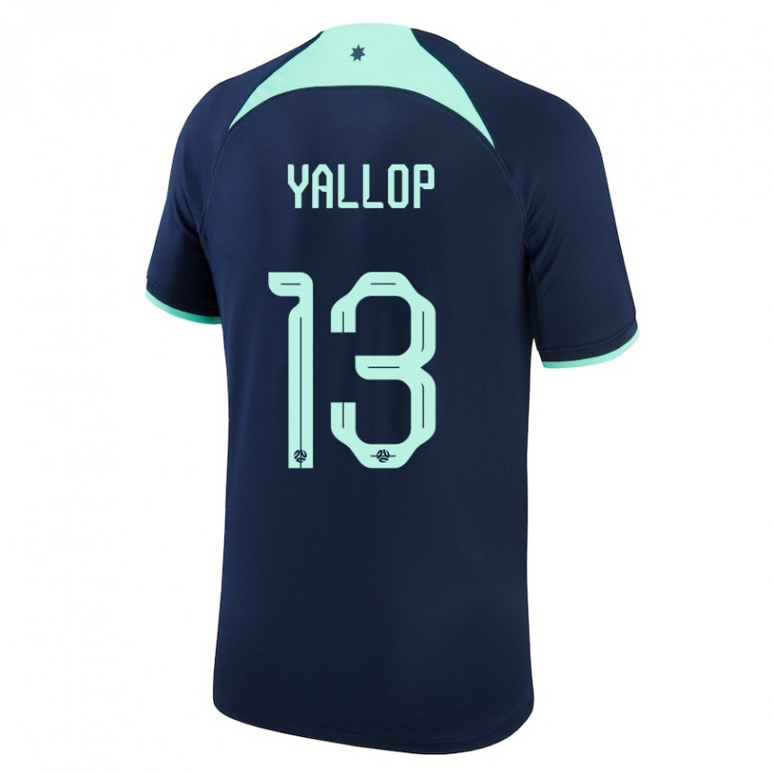 Hombre Camiseta Australia Tameka Yallop #13 Azul Oscuro 2ª Equipación 22-24 La Camisa Argentina