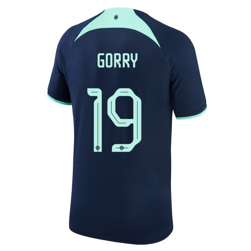 Hombre Camiseta Australia Katrina Gorry #19 Azul Oscuro 2ª Equipación 22-24 La Camisa Argentina