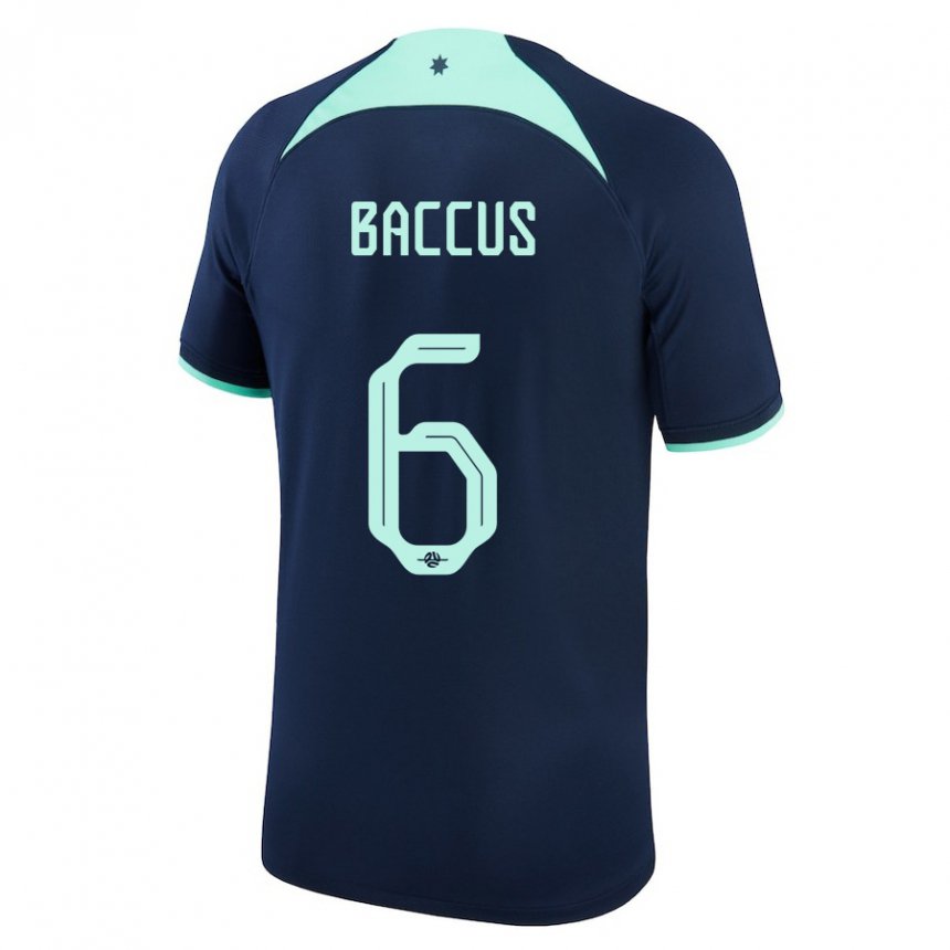 Hombre Camiseta Australia Keanu Baccus #6 Azul Oscuro 2ª Equipación 22-24 La Camisa Argentina