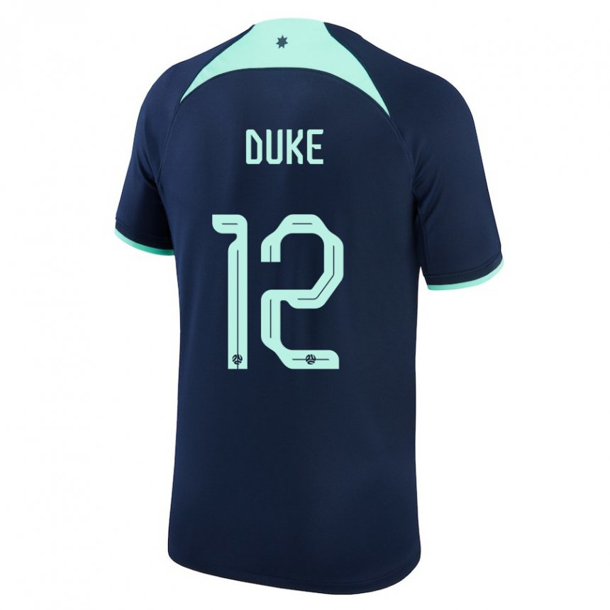 Hombre Camiseta Australia Mitch Duke #12 Azul Oscuro 2ª Equipación 22-24 La Camisa Argentina