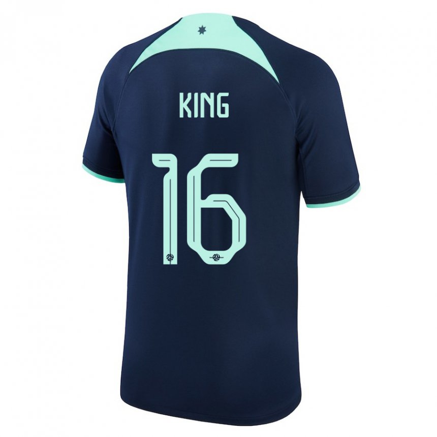 Hombre Camiseta Australia Joel King #16 Azul Oscuro 2ª Equipación 22-24 La Camisa Argentina