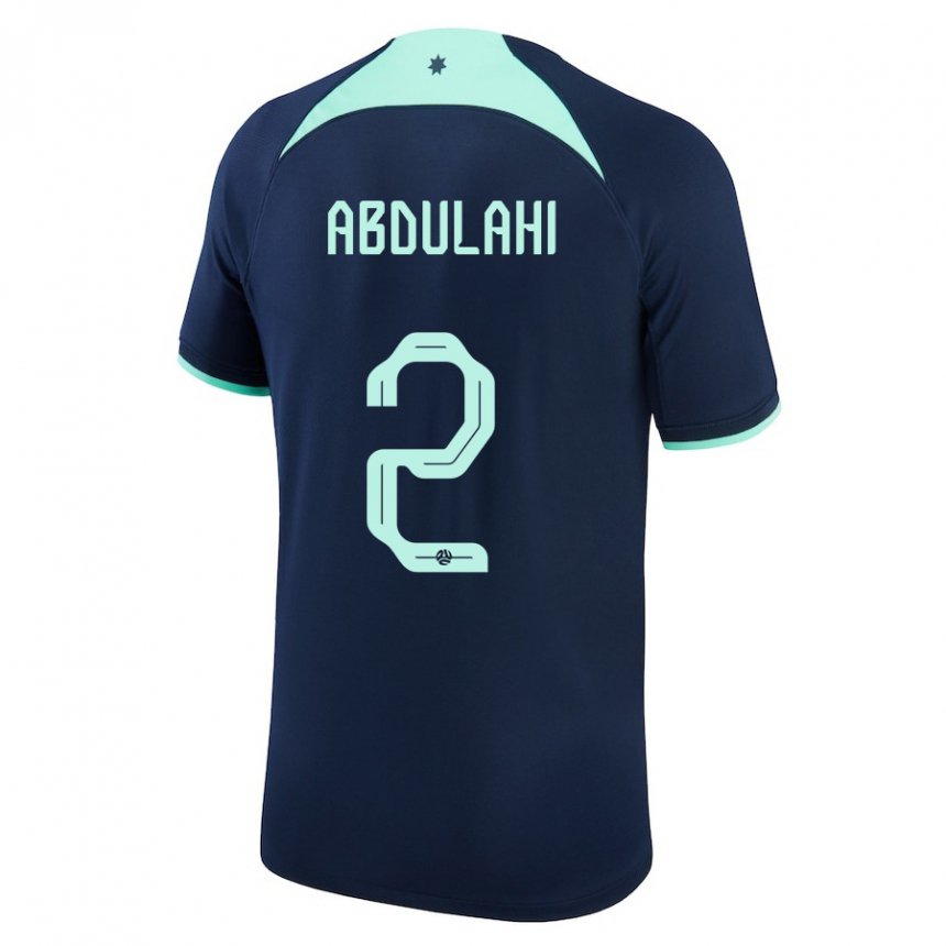 Hombre Camiseta Australia Idrus Abdulahi #2 Azul Oscuro 2ª Equipación 22-24 La Camisa Argentina