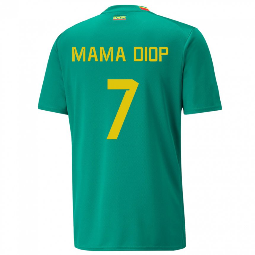 Hombre Camiseta Senegal Mama Diop #7 Verde 2ª Equipación 22-24 La Camisa Argentina