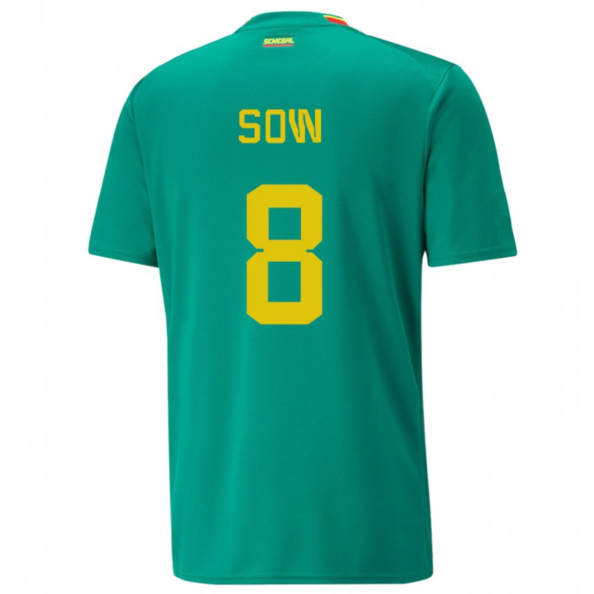 Hombre Camiseta Senegal Mbayang Sow #8 Verde 2ª Equipación 22-24 La Camisa Argentina