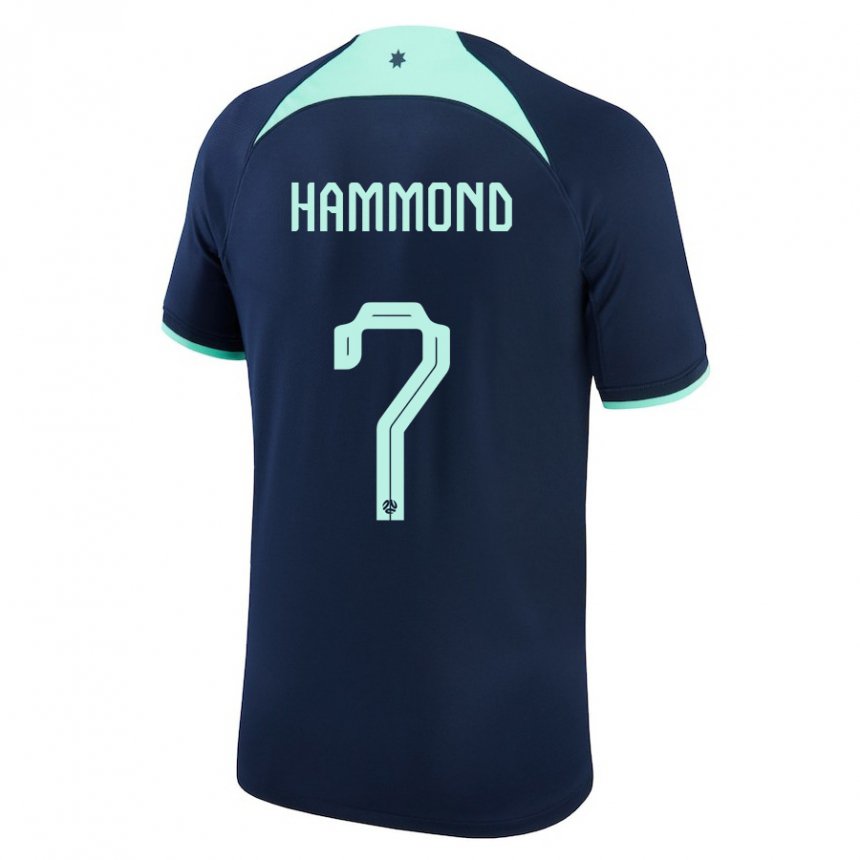 Hombre Camiseta Australia Tristan Hammond #7 Azul Oscuro 2ª Equipación 22-24 La Camisa Argentina