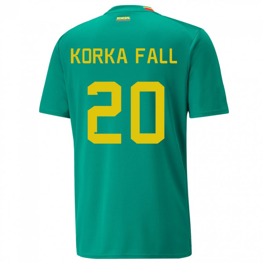 Hombre Camiseta Senegal Korka Fall #20 Verde 2ª Equipación 22-24 La Camisa Argentina