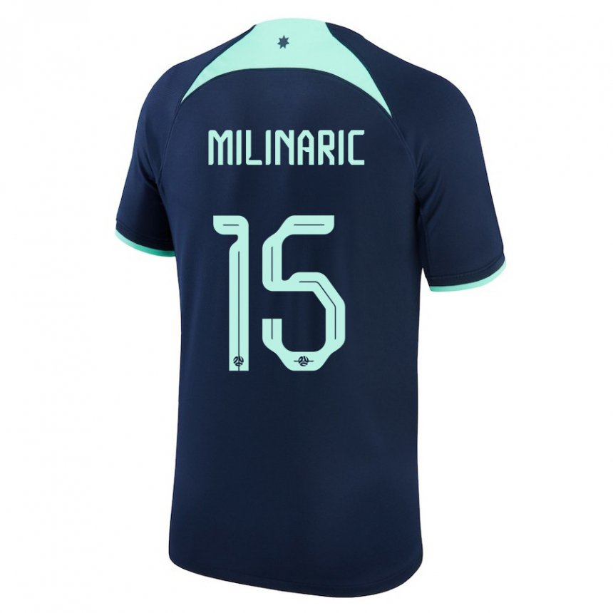 Hombre Camiseta Australia Anton Milinaric #15 Azul Oscuro 2ª Equipación 22-24 La Camisa Argentina