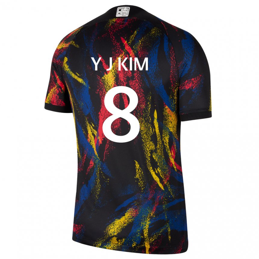 Hombre Camiseta Corea Del Sur Kim Yun Ji #8 Multicolor 2ª Equipación 22-24 La Camisa Argentina