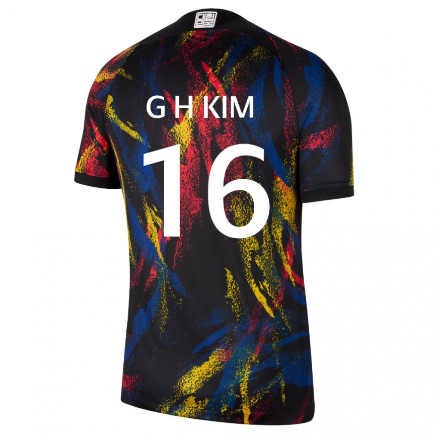 Hombre Camiseta Corea Del Sur Kim Gyeong Hwan #16 Multicolor 2ª Equipación 22-24 La Camisa Argentina