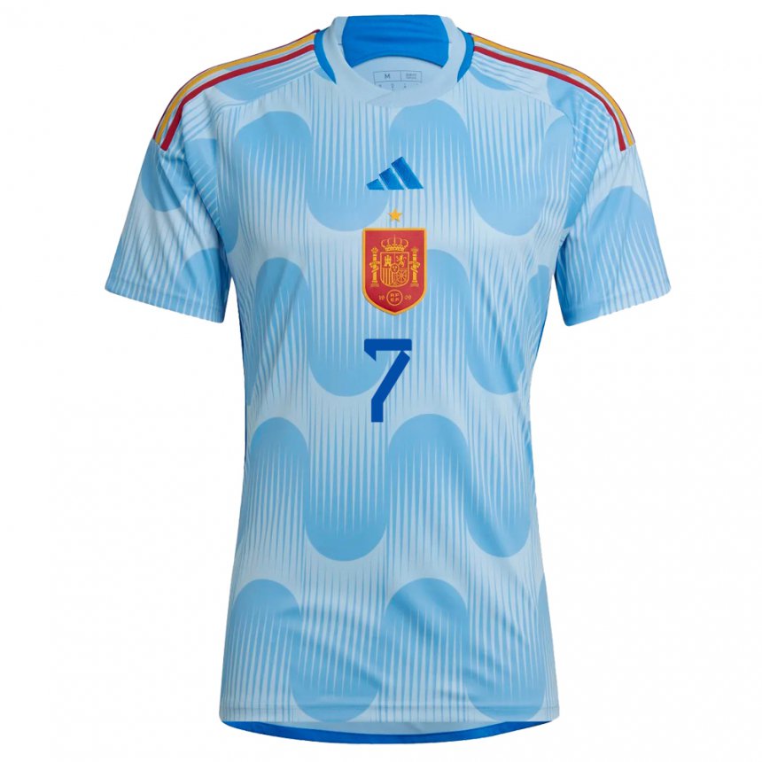 Creta dedo índice Limitado Hombre Camiseta España Fabio Blanco #7 Cielo Azul 2ª Equipación 22-24 La  Camisa Argentina