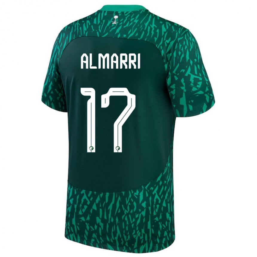 Hombre Camiseta Arabia Saudita Mohammed Almarri #17 Verde Oscuro 2ª Equipación 22-24 La Camisa Argentina
