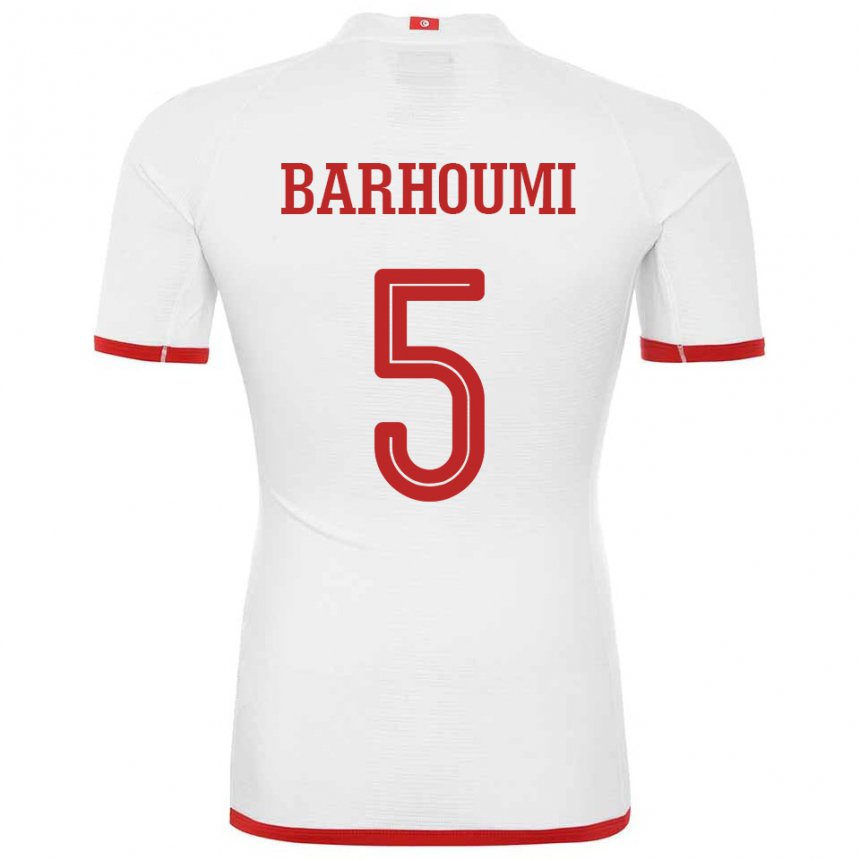 Hombre Camiseta Túnez Jasmina Barhoumi #5 Blanco 2ª Equipación 22-24 La Camisa Argentina