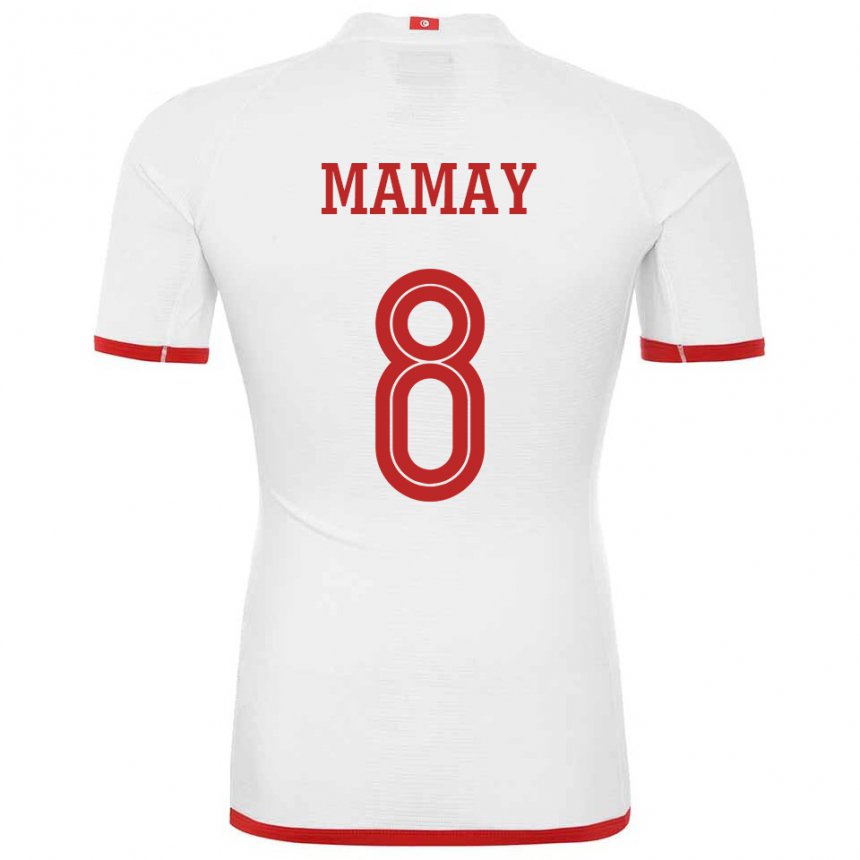 Hombre Camiseta Túnez Sabrine Mamay #8 Blanco 2ª Equipación 22-24 La Camisa Argentina