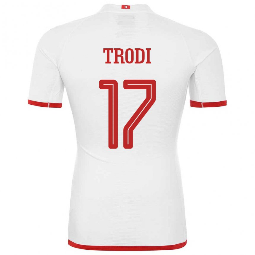 Hombre Camiseta Túnez Imen Trodi #17 Blanco 2ª Equipación 22-24 La Camisa Argentina